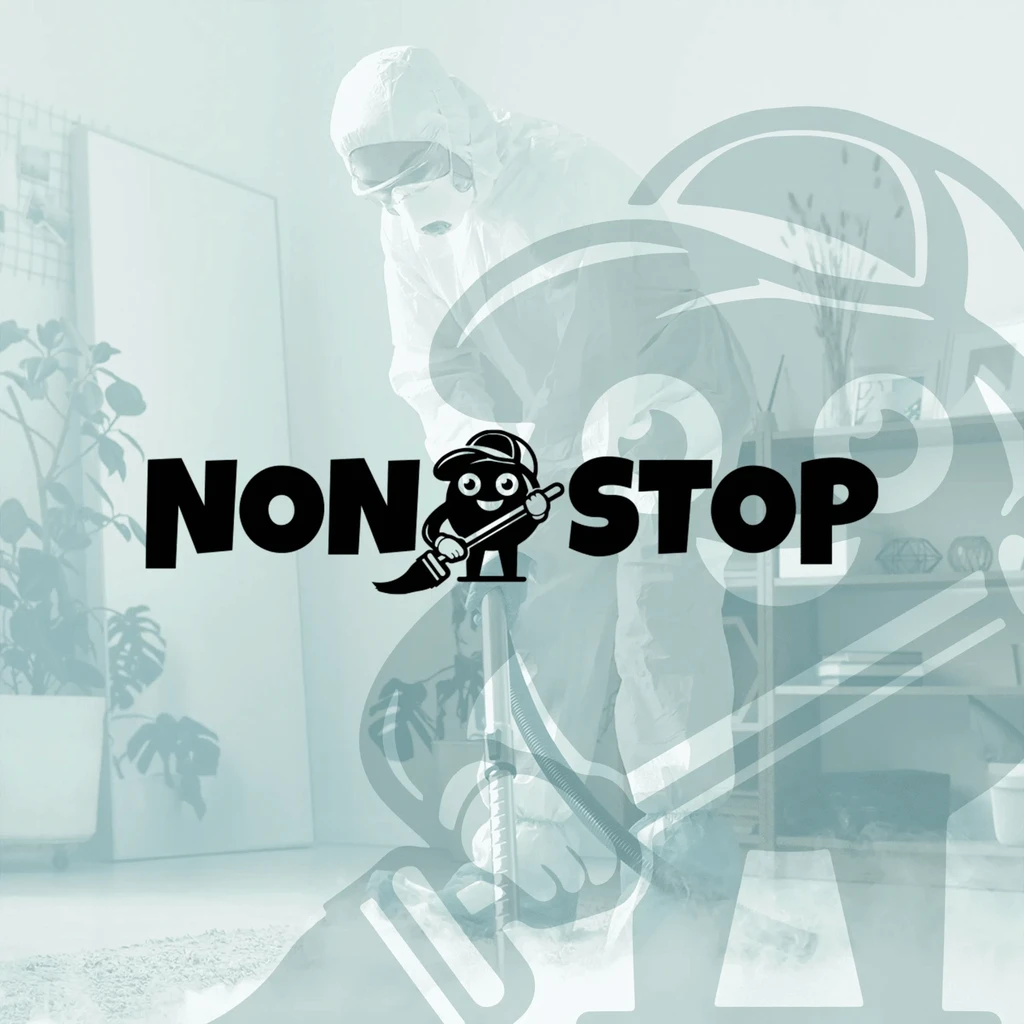 Non Stop logo with its mascot